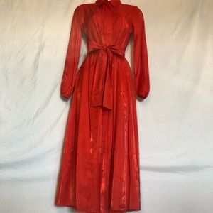 Code X Mode Bright Red Button Front Midi Shirt Dress NEW
